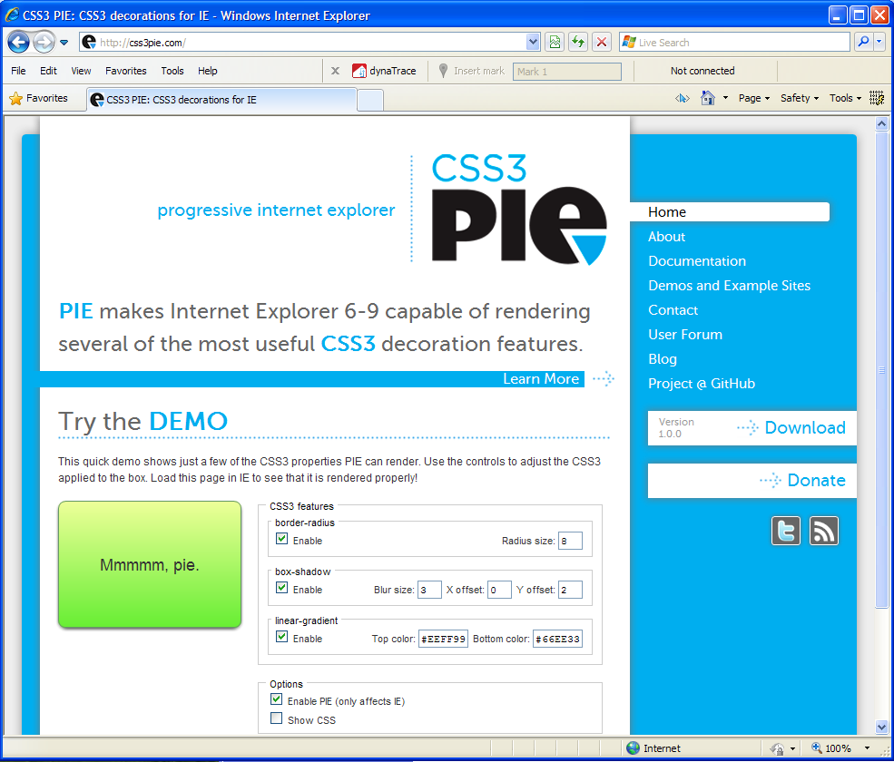 CSS3 PIE Site